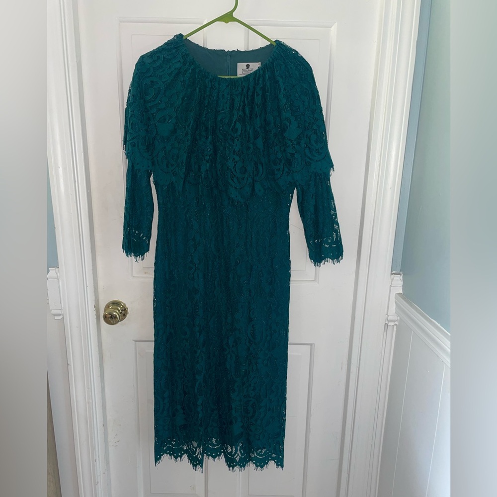 Dainty Jewells Teal Lace Midi Dress